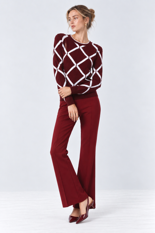 Cotton Cashmere Novelty Basketweave Crew