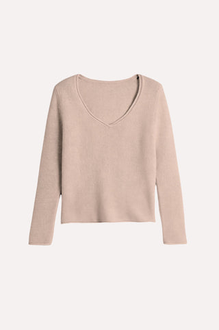 Sheer Luxury Cashmere 3/4 Sleeve V Neck