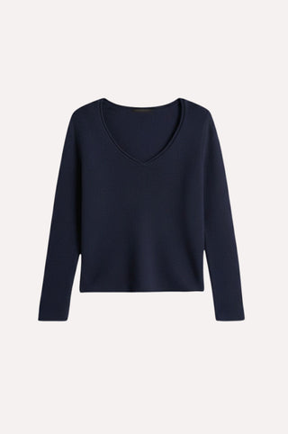 Sheer Luxury Cashmere 3/4 Sleeve V Neck