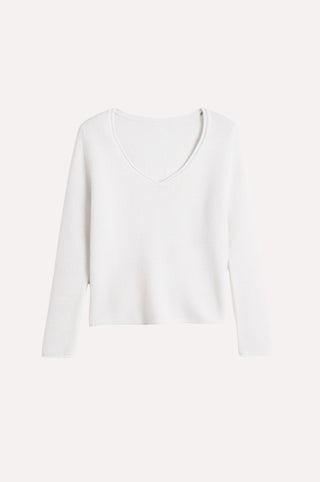 Sheer Luxury Cashmere 3/4 Sleeve V Neck