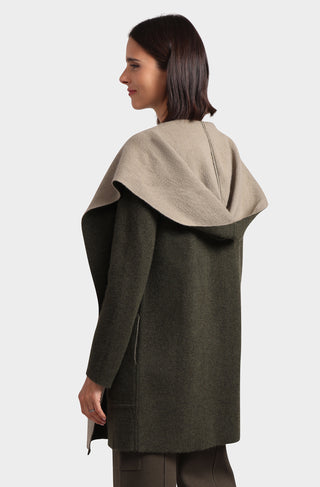 Cashmere Hooded Double Faced Coat