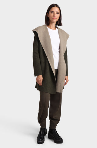 Cashmere Hooded Double Faced Coat