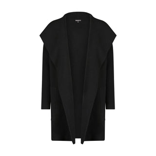 Cashmere Hooded Reversible Coat- Black/Black