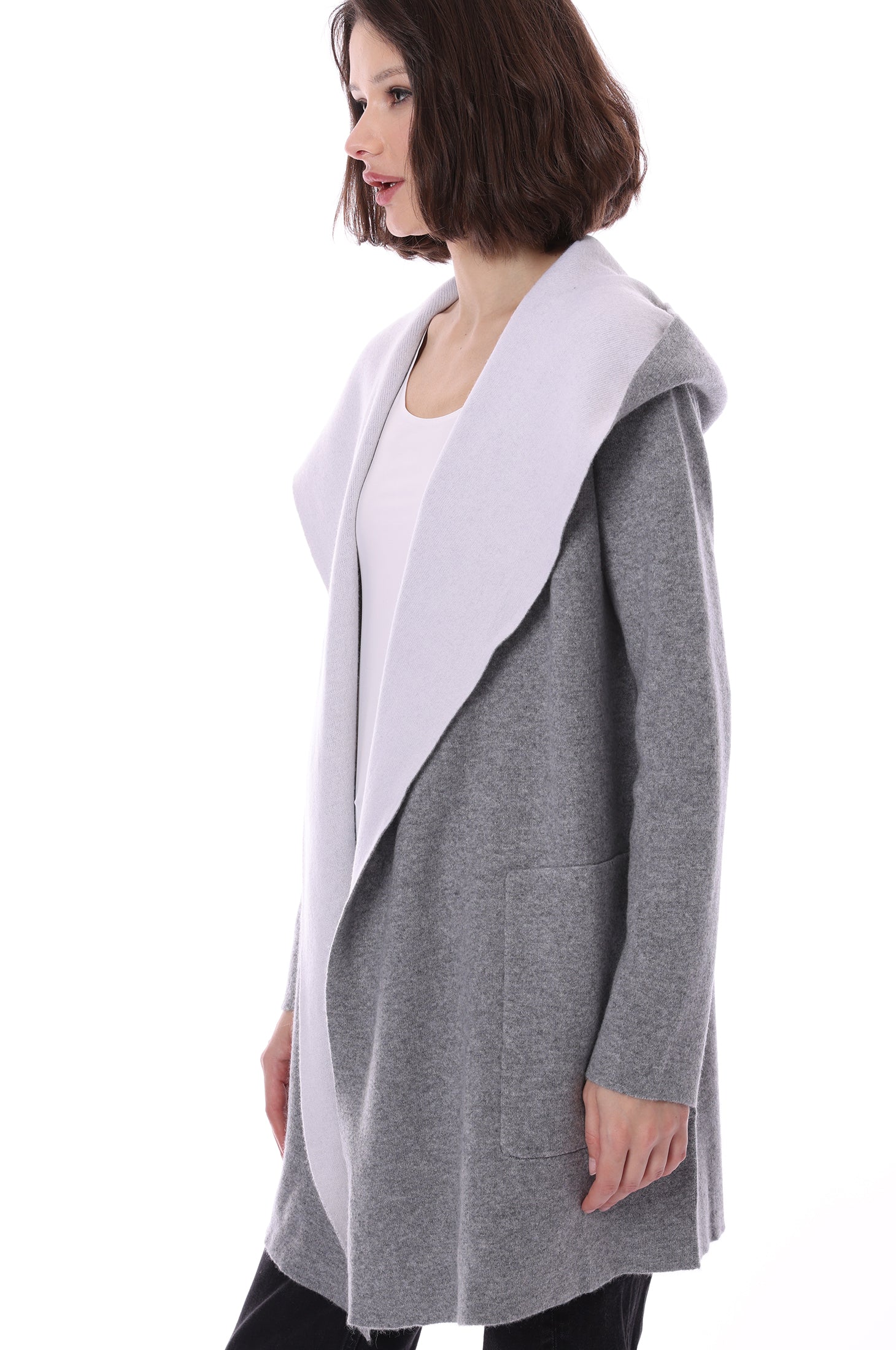 Cashmere hooded online coat