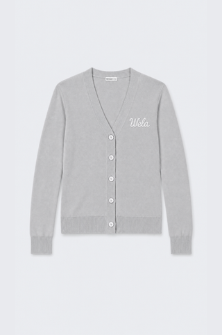 Cotton Cashmere "Wela" Embroidery V Neck Cardigan