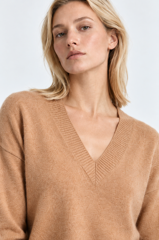 Cashmere Long and Lean V Neck