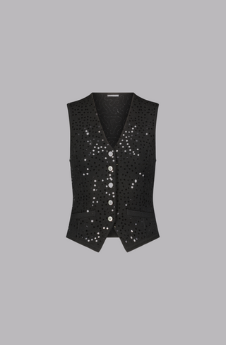 Viscose Sequin Slvless Vest