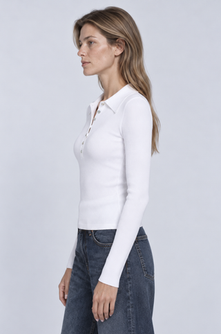Viscose Ribbed Collared Henley