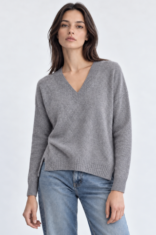 Cashmere Long and Lean V Neck
