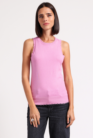 Cotton Cashmere Frayed Tank