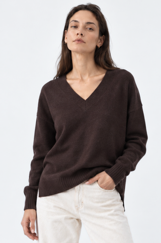 Cashmere Long and Lean V Neck