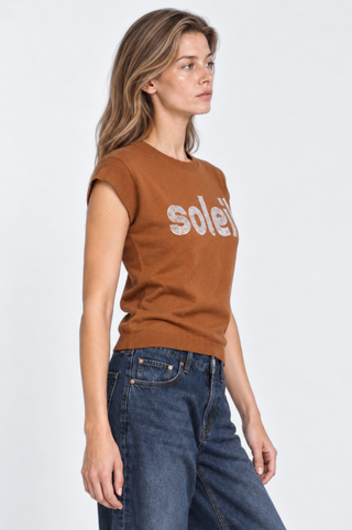 Cotton Cashmere Soleil Foil Print Tee