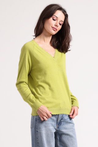 Cotton Cashmere Frayed Edge V