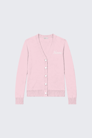 Cotton Cashmere "Nonna" Embroidery V Neck Cardigan