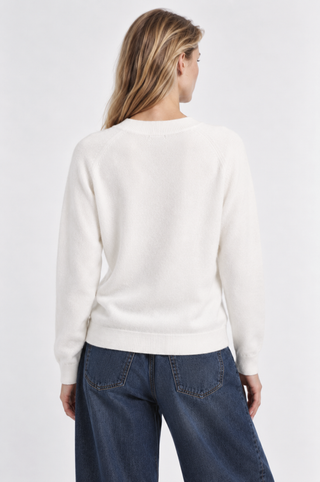 Cashmere Long Sleeve Shrunken V Neck
