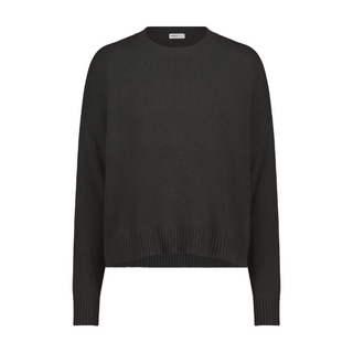 Cotton Cashmere Boxy Crew Neck Top