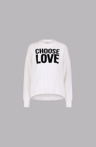 Cotton Cashmere CHOOSE LOVE Long Sleeve Crew