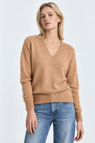 Cashmere Long and Lean V Neck