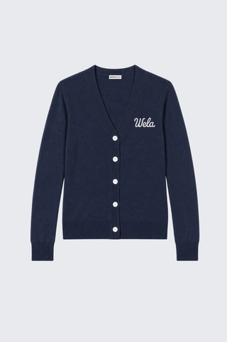 Cotton Cashmere "Wela" Embroidery V Neck Cardigan