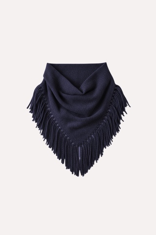 Cashmere Neckerchief Fringe Scarf