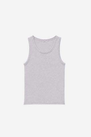 Sheer Luxury Cashmere Crew Neck Tank with Rolled Edges