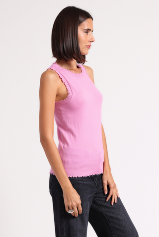 Cotton Cashmere Frayed Tank