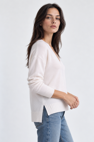 Cashmere Long and Lean V Neck
