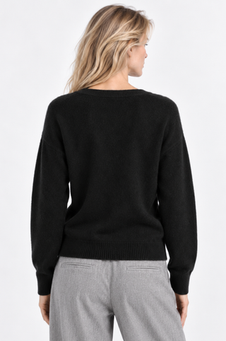 Cashmere Long Sleeve Shrunken V Neck