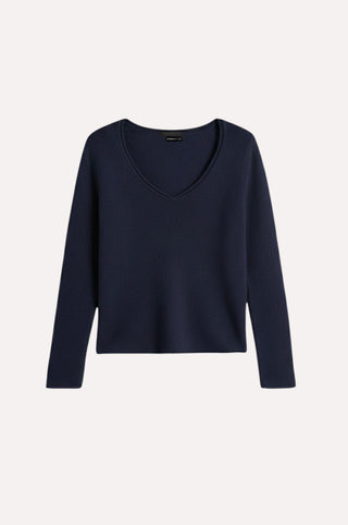 Sheer Luxury Cashmere 3/4 Sleeve V Neck