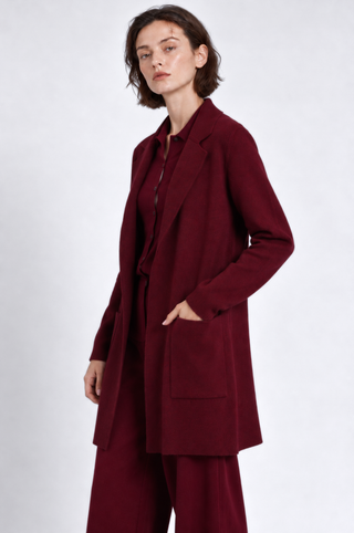 Cotton Cashmere Solid Collar Coat