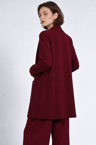 Cotton Cashmere Solid Collar Coat