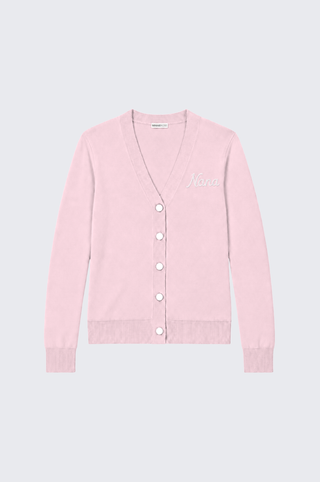 Cotton Cashmere "Nana" Embroidered V Neck Cardigan