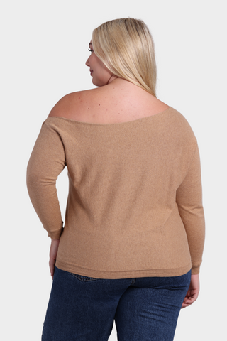 Plus Cotton Cashmere Off The Shoulder Top
