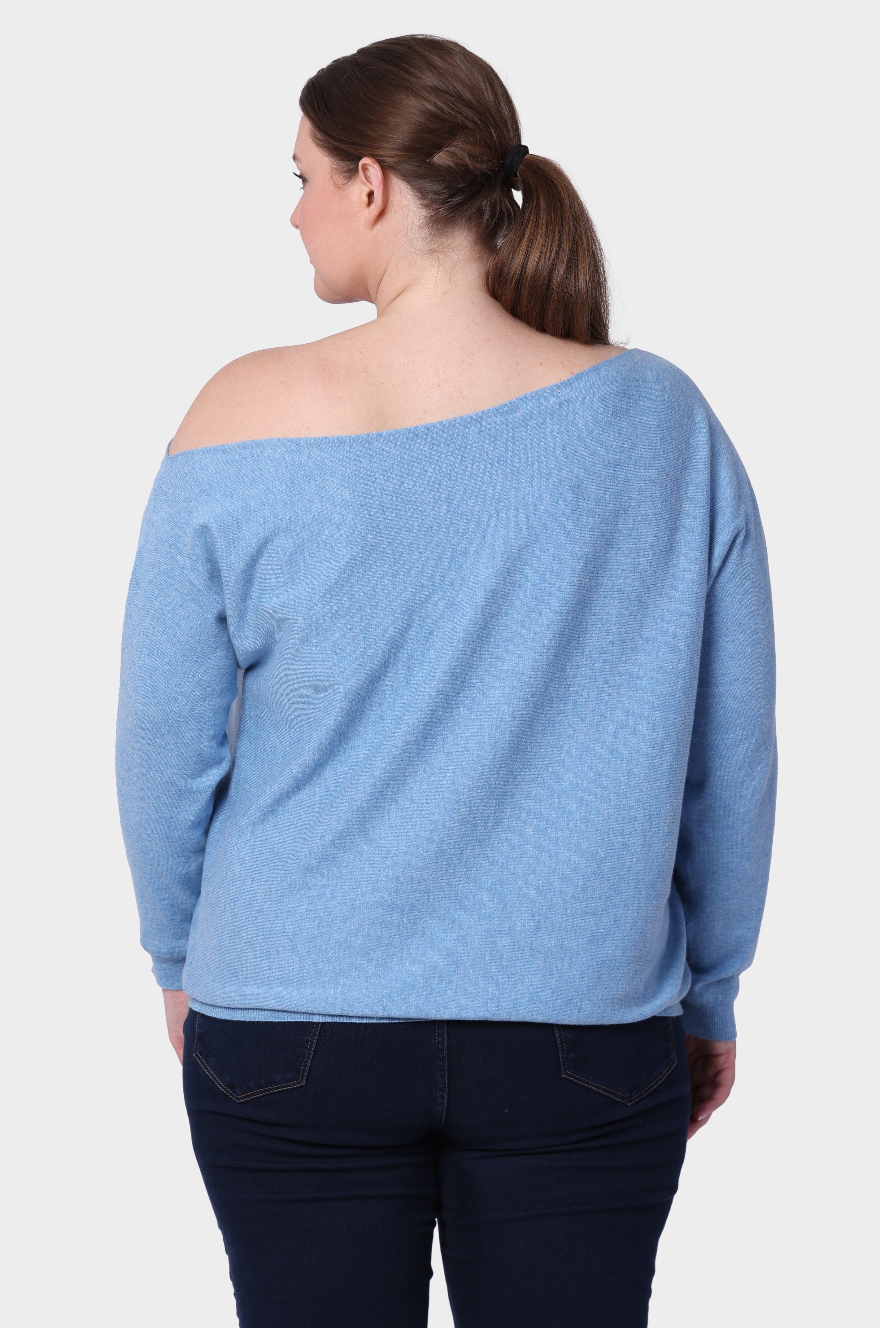 Plus Cotton Cashmere Off The Shoulder Top