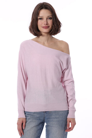 Fine Cotton Cashmere Off the Shoulder Top- Dior Pink