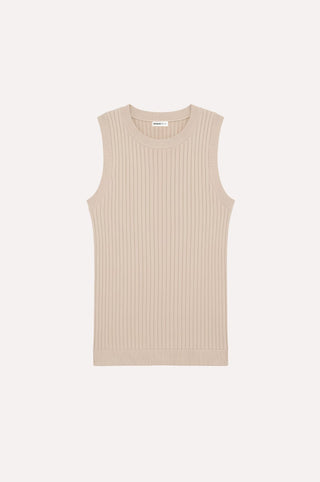 Viscose Ribbed Pointelle Tank Top