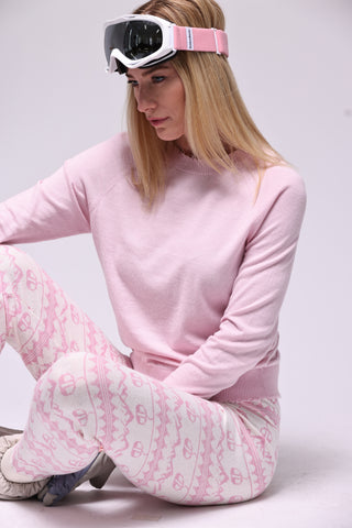 Fine Cotton Cashmere Frayed Edge Crewneck Sweater - Dior Pinkl