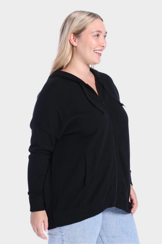 Plus Size Cotton Cashmere Oversized Zip Hoodie