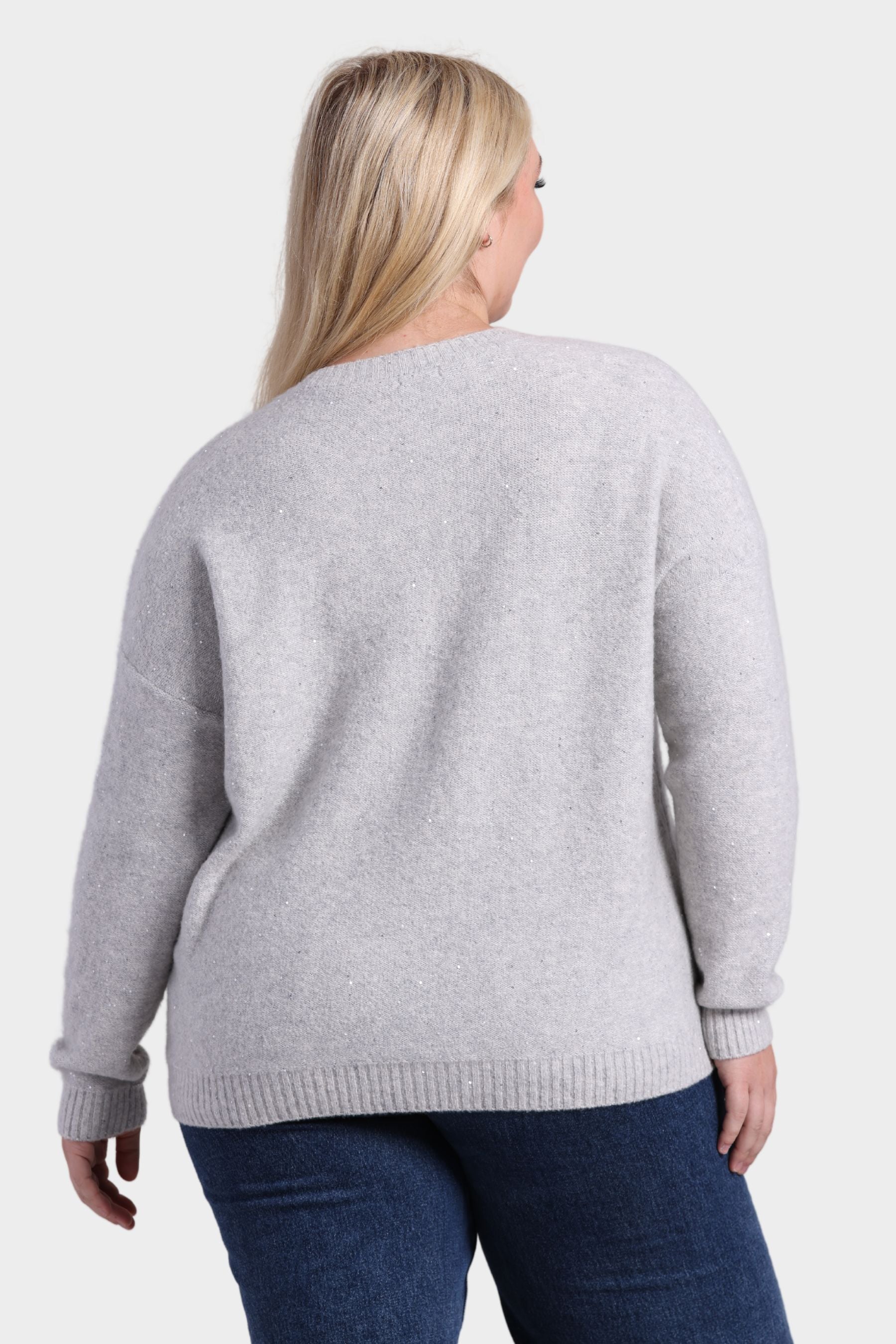 Plus Size Sparkle Cashmere Boxy Crew Neck – Minnie Rose