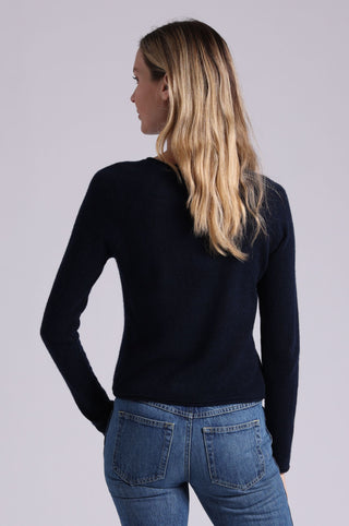 Southern Cashmere Raglan Crew With Rolled Trims
