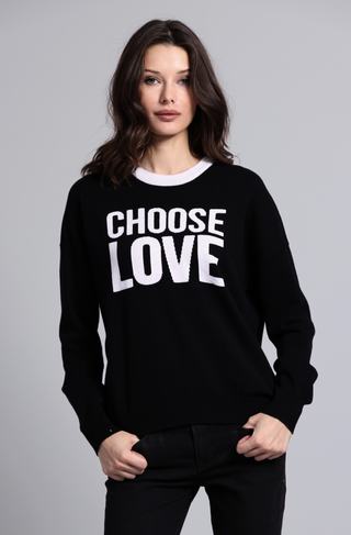 Cotton Cashmere CHOOSE LOVE Long Sleeve Crew