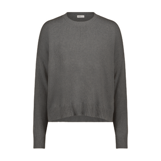 Cotton Cashmere Boxy Crew Neck Top