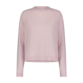 Cashmere Long Sleeve Shrunken Crewneck Sweater- Dior Pink