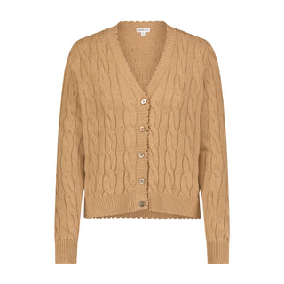 Cotton Cable Cardigan- Camel