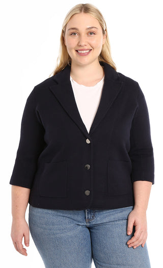 Cotton Blend Plus Shrunken Blazer