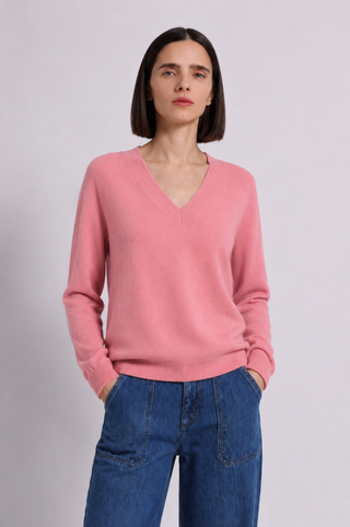 Cashmere Long Sleeve Shrunken V Neck