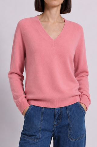 Cashmere Long Sleeve Shrunken V Neck