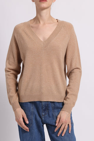 Cashmere Long Sleeve Shrunken V Neck