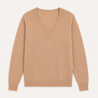 Cashmere Long Sleeve Shrunken V Neck
