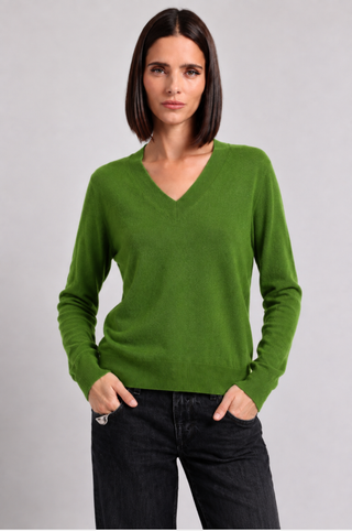 Cashmere Long Sleeve Shrunken V Neck